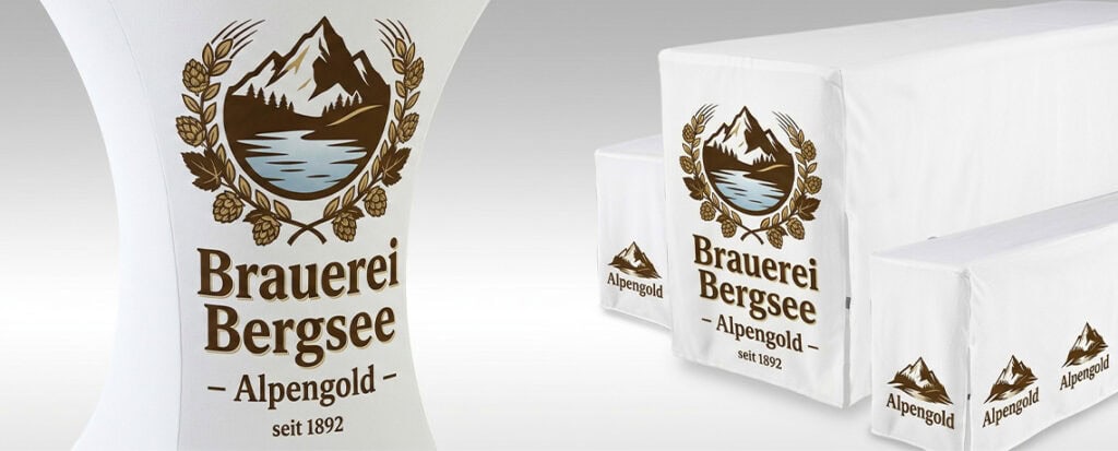 Biertisch-Hussen bedruckt